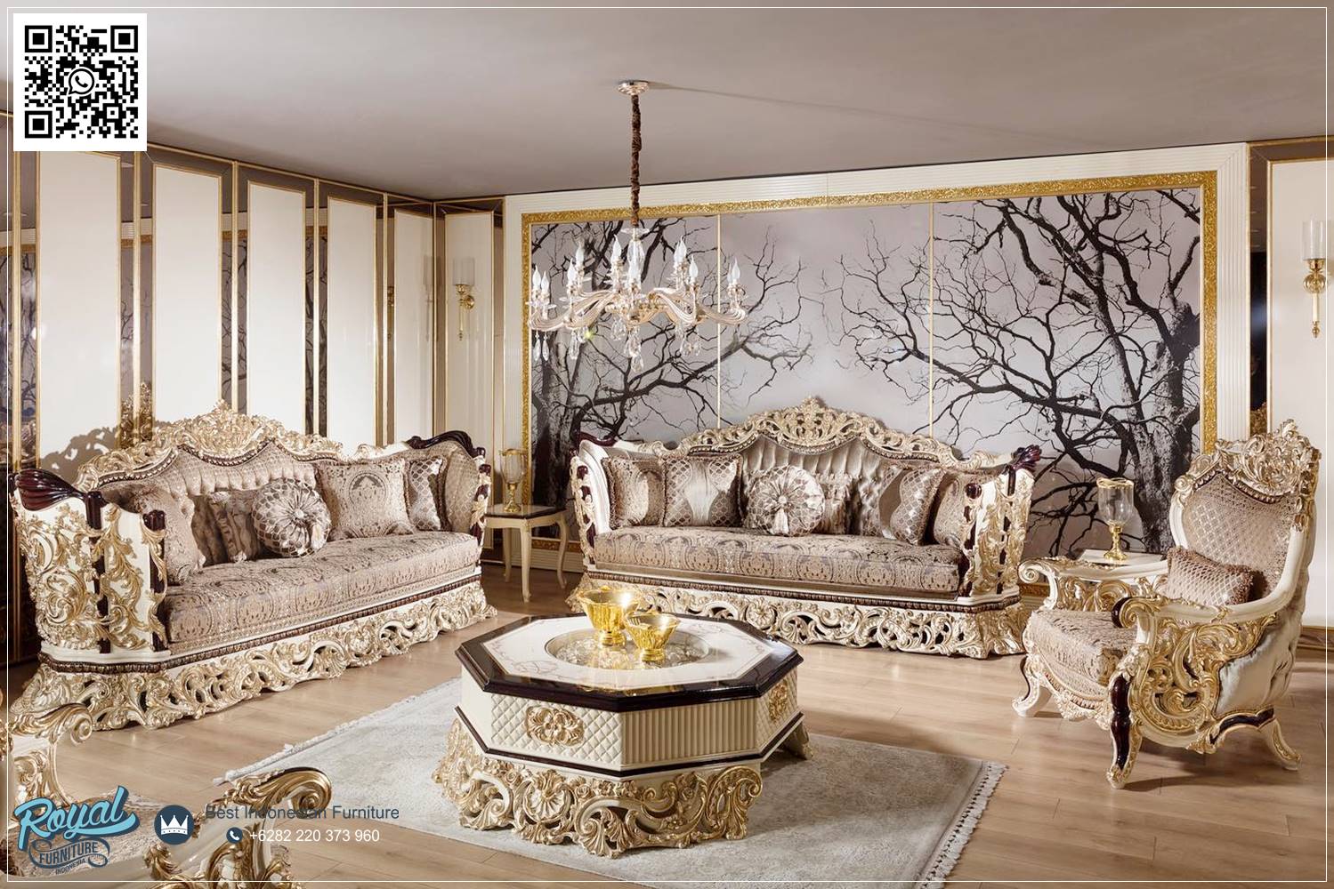 Set Sofa Tamu Klasik Mewah Modern Model Terbaru Royal