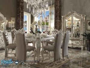 Set Meja Makan Mewah Acme Versailles White Dining Set Terbaru