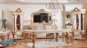 Set Meja Makan Mewah Elmaz Klasik Furniture Terbaru