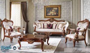 Set Sofa Tamu Mewah Jati Ukir Klasik Furniture Terbaru