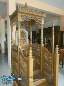 Mimbar Masjid Kayu Jati Ukiran Jepara Terbaru