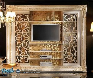 Cabinet Lemari Bufet TV Mewah Italian Klasik Pintu Sleding