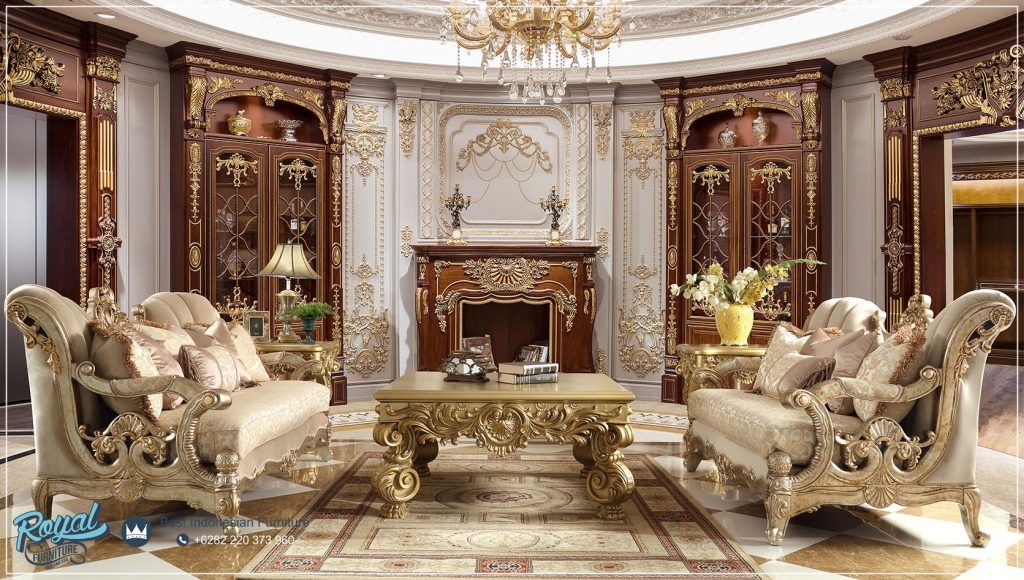 Kursi Sofa Tamu Mewah Klasik Ukiran Jepara Gold Terbaru