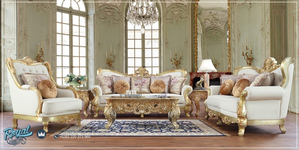 Sofa Tamu Mewah Klasik Ukiran Jepara Gold Terbaru