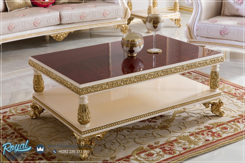 Jual Meja Tamu Klasik Mewah Terbaru Shappire Design