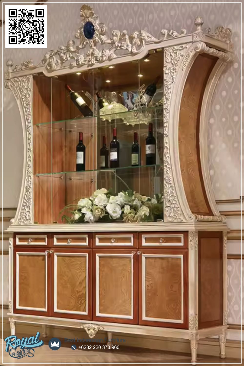 Bufet Baroque, Bufet Eksklusif Jepara, Bufet Interior Glamor, Bufet Kayu Mahoni, Bufet Klasik Eropa, Bufet Ruang Tamu Mewah, Bufet Ruang Tamu Mewah, Bufet Ukiran Floral, Furniture Baroque Jepara, Furniture Ruang Tamu Jepara, Lemari Bar Mewah, Lemari Bufet Klasik, Lemari Duco Ivory, Lemari Gaya Kerajaan, Lemari Hias Baroque, Lemari Hias Elegan, Lemari Hias Multifungsi, Lemari Kaca Dekoratif, Lemari Kaca Led, Lemari Klasik Modern, Lemari Kombinasi Kaca Dan Kayu, Lemari Pajangan Dengan Laci, Lemari Pajangan Hotel, Lemari Pajangan Interior Klasik, Lemari Pajangan Kaca, Lemari Pajangan Wine, Lemari Ruang Tamu Eropa, Lemari Ukiran Jepara, Lemari Ukiran Tangan, Lemari Untuk Wine Dan Dekorasi,Lemari Bufet Ruang Tamu Eropa Klasik Interior Baroque