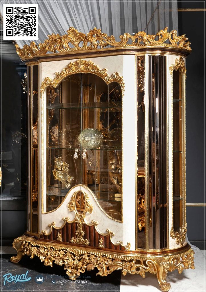 Desain Lemari Kaca Hias Mewah Terbaru Ukiran Ekslusif Jepara Turki 