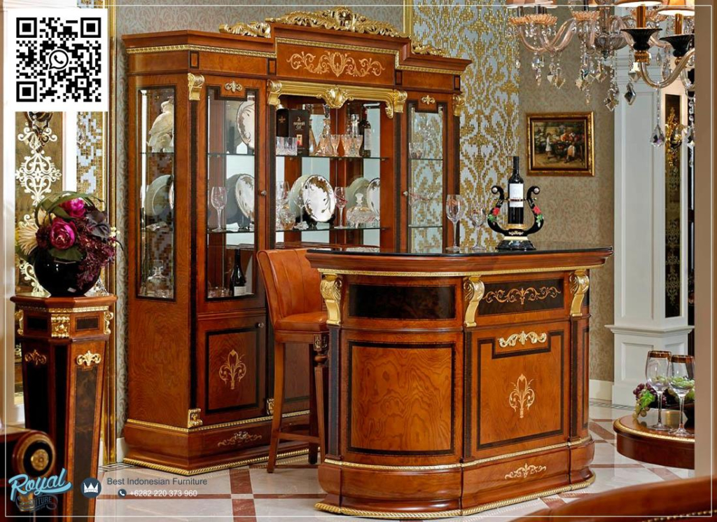 Set Meja Bar Ruang Tamu Klasik Mewah Jepara Furniture Interior Rumah Mewah Set Meja Bar Ruang Tamu Klasik Mewah Infinity Set Lemari Hias Kaca Penyimpanan Wine
