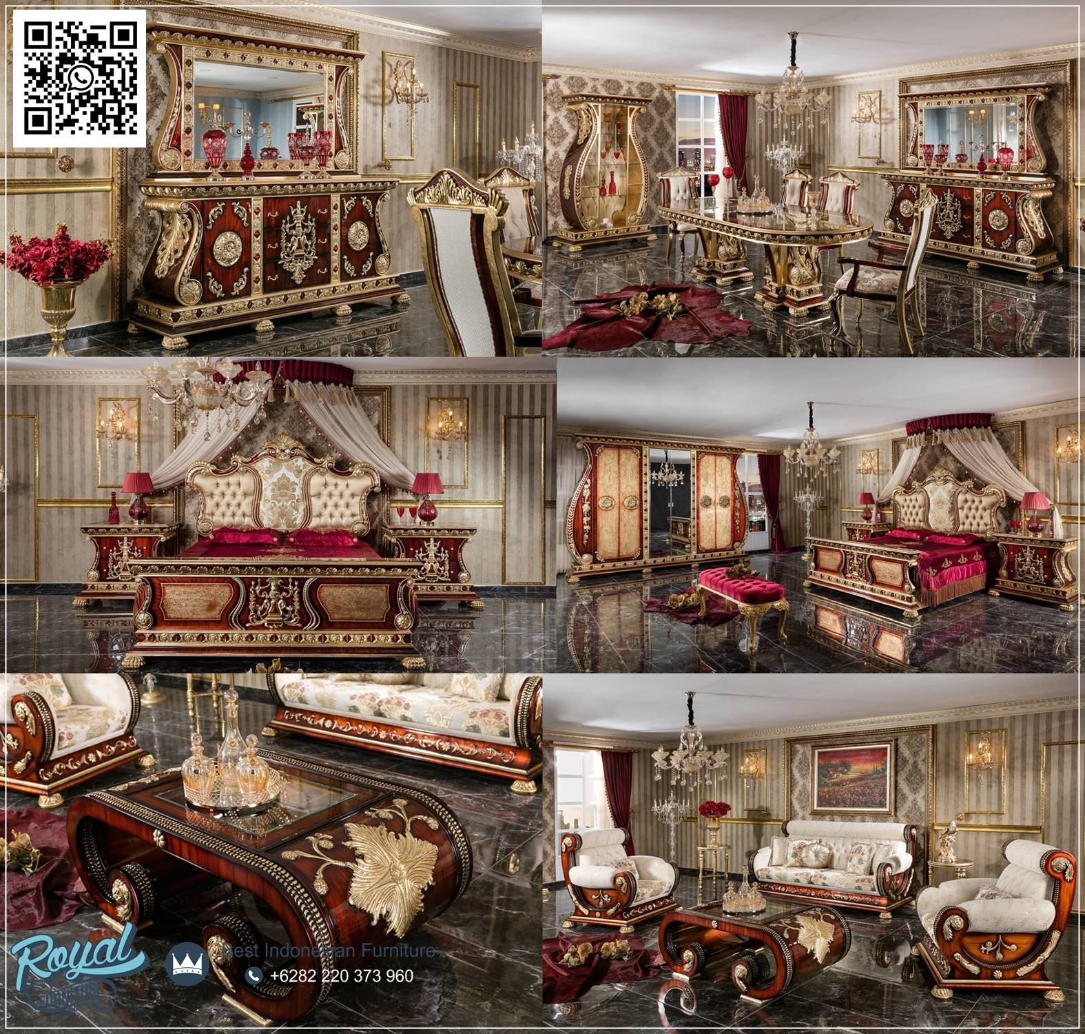 Set Furniture Kayu Jati Mewah Klasik Ukiran Jepara Terbaik Satu Paket