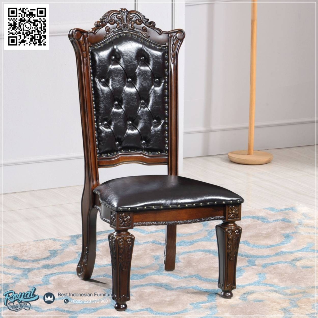 Kursi Makan Klasik Jok Kulit Sapi