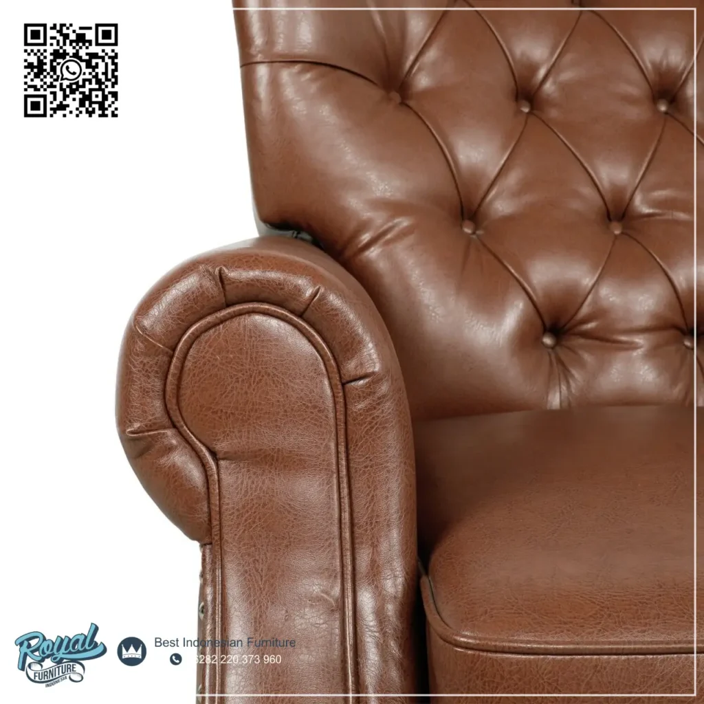 Armchair Sofa Single Leather Klasik Jepara