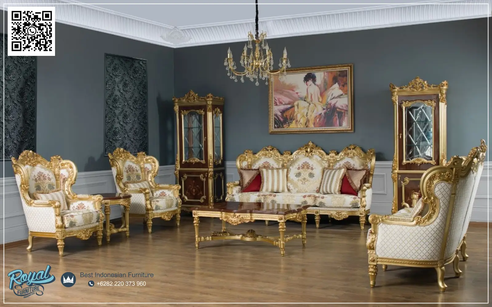 Jual Sofa Ruang Tamu Mewah Klasik Royal Goldleaf
