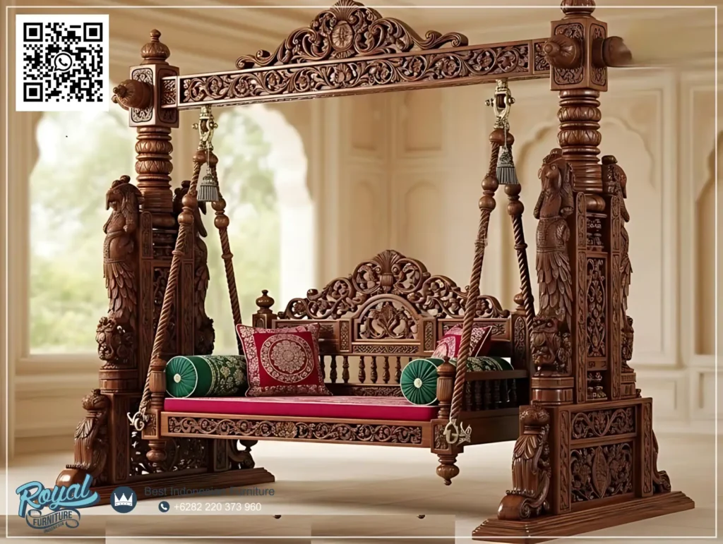 Kursi Ayunan Kayu untuk Taman Model Klasik Mewah Relief Royal Jepara Kursi Ayunan Kayu untuk Taman Model Klasik Mewah Relief Royal Jepara