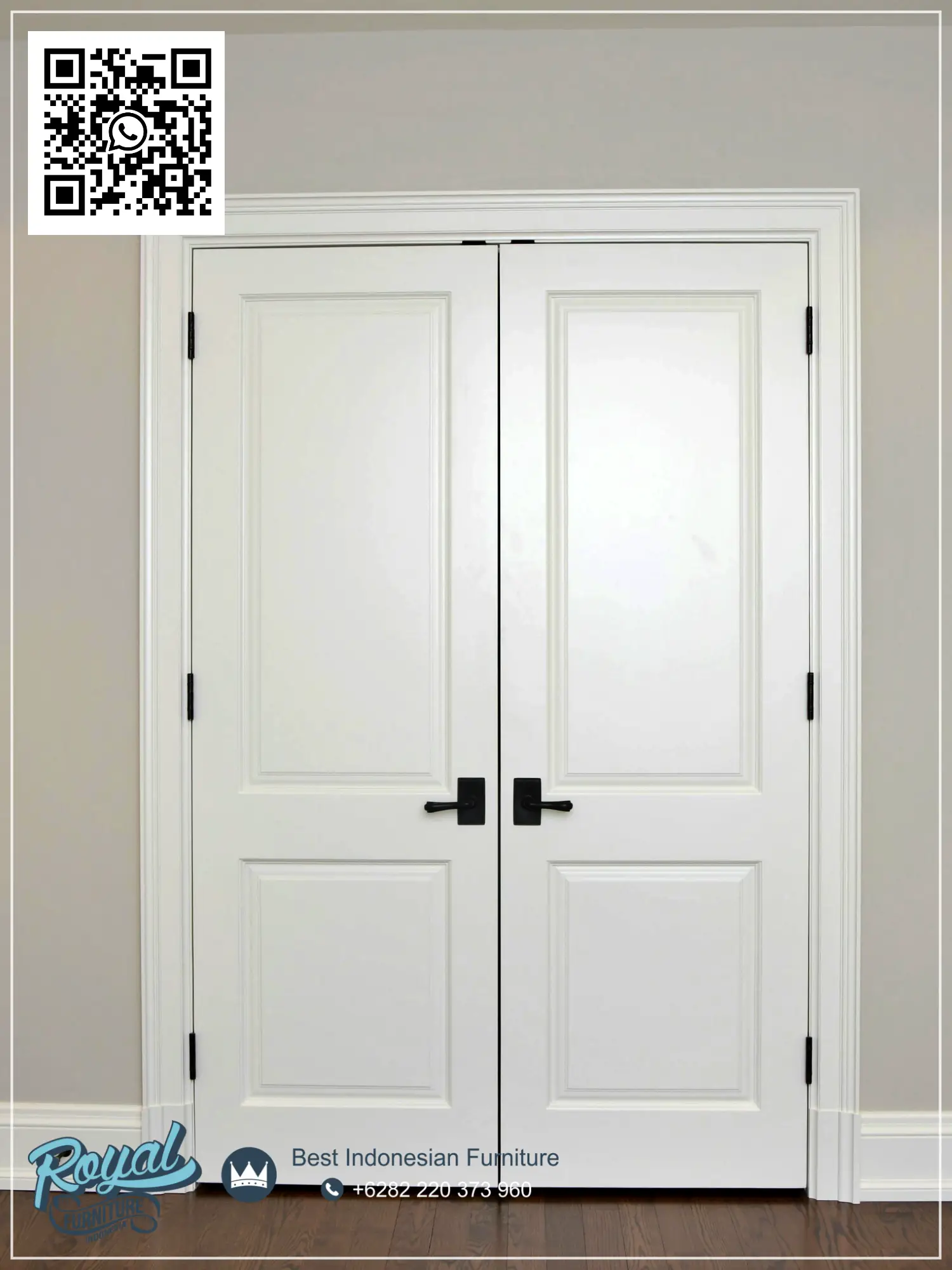 Pintu Utama Kupu Tarung Modern Warna Putih Duco Minimalis
