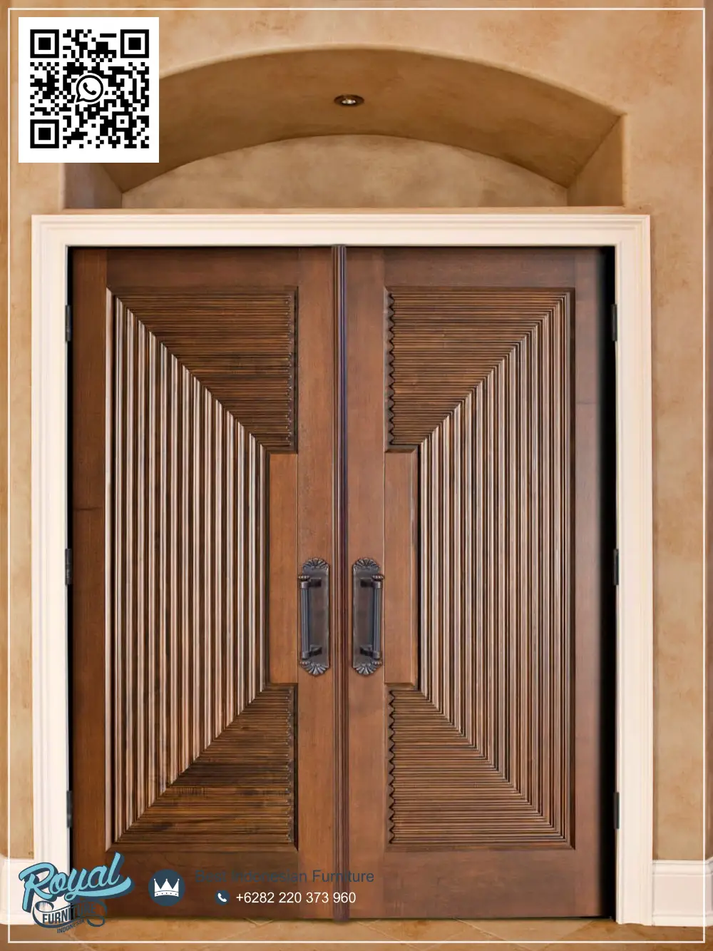 Harga Pintu Utama Minimalis Terbaru Jati Jepara Stripe Style