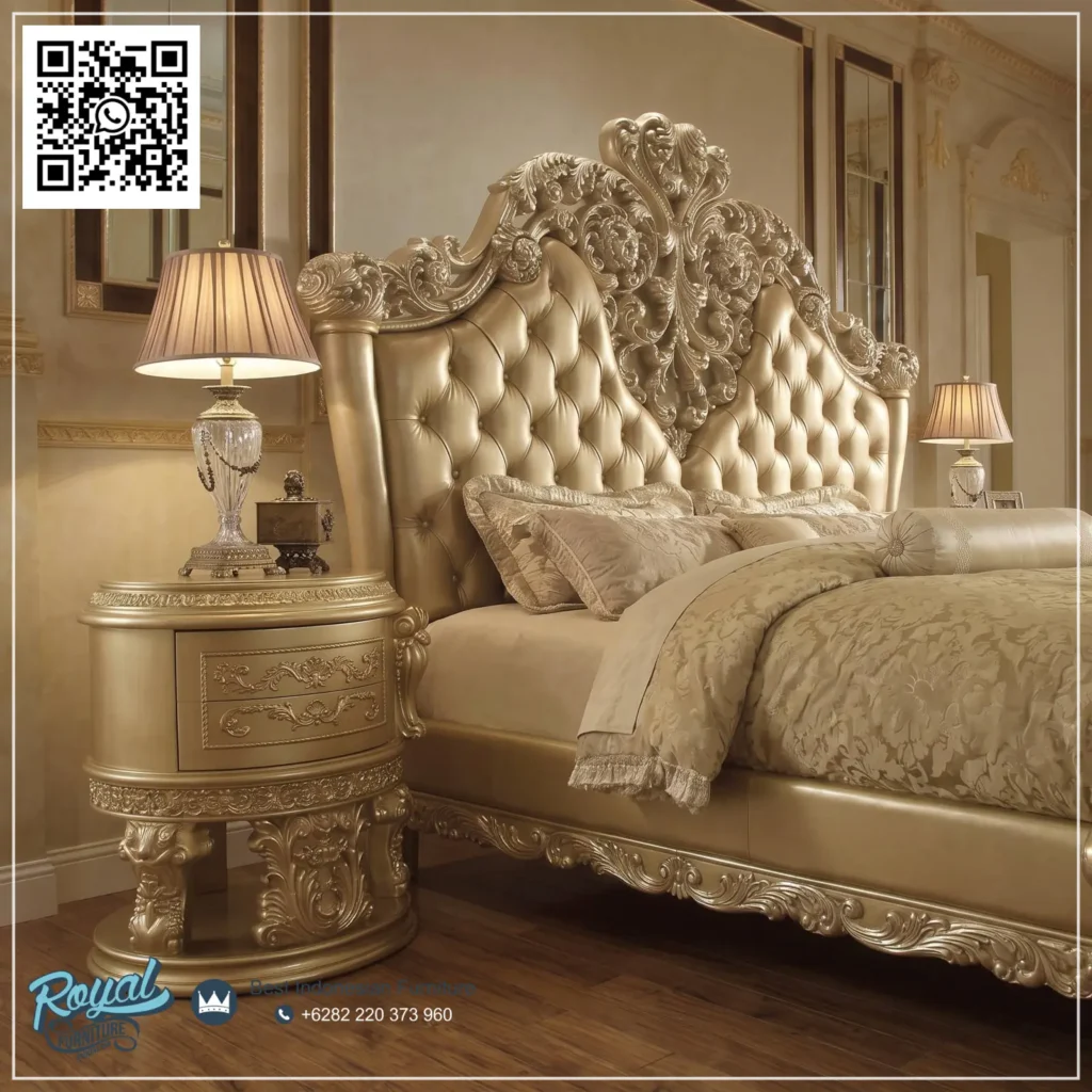 Tempat Tidur Mewah Klasik Gold Champagne - foto 3
