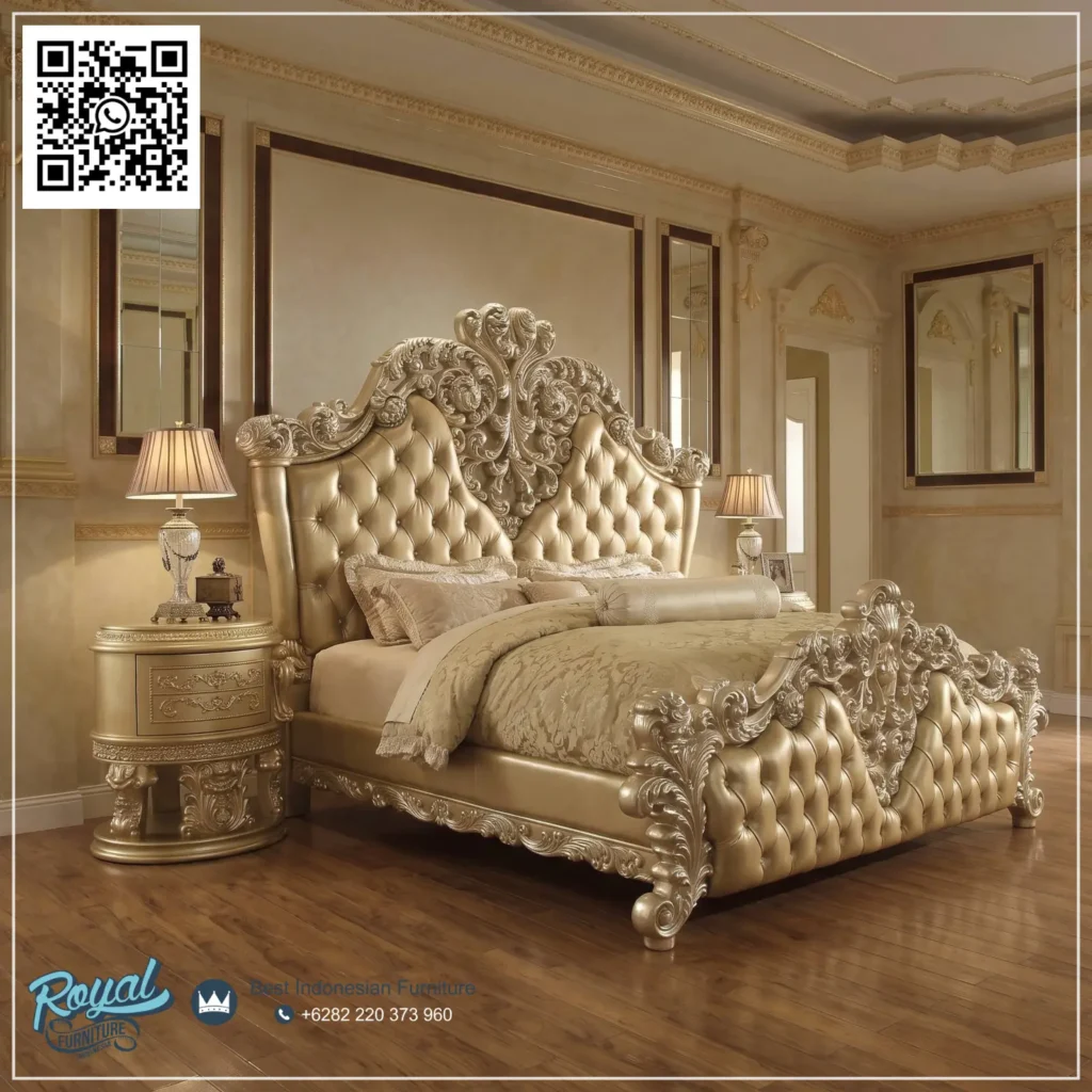 Tempat Tidur Mewah Klasik Gold Champagne - foto 2