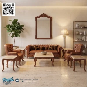 Sofa Kulit Furniture Rumah Klasik Modern