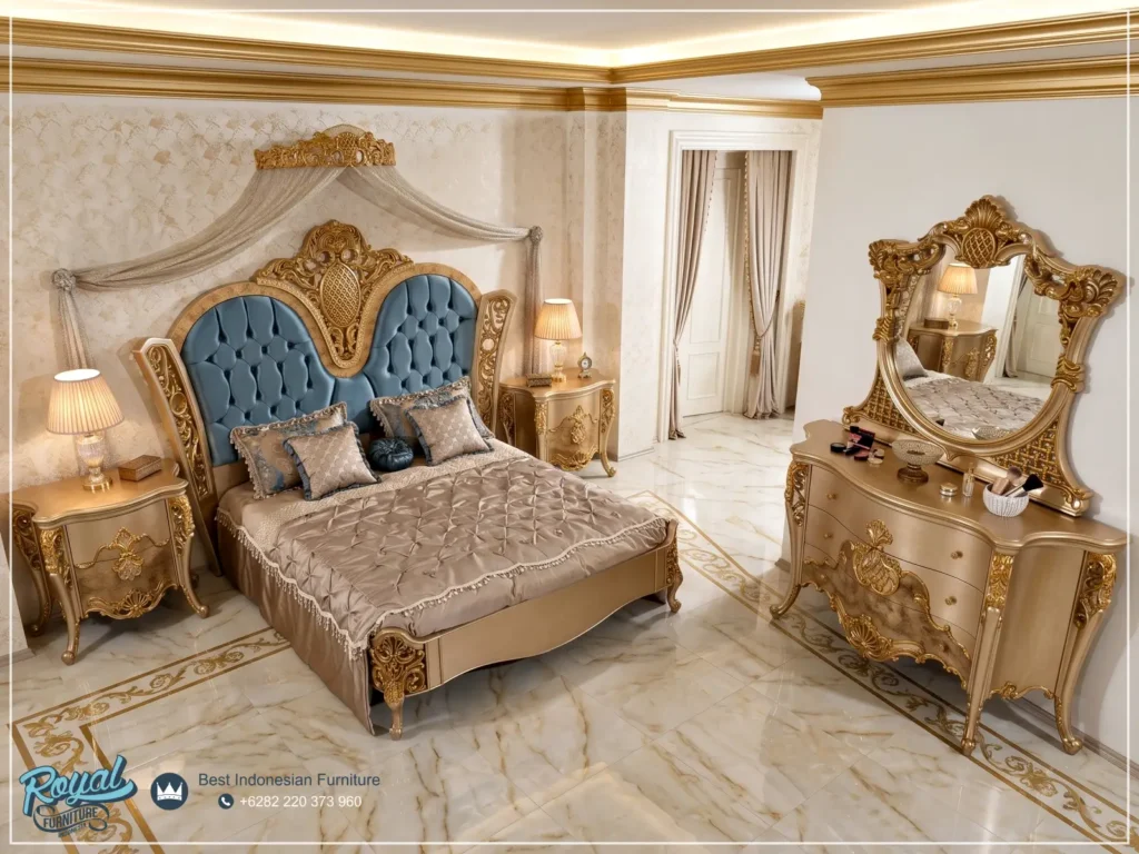 Bedroom Set Tempat Tidur Mewah Klasik Gold Analiz Mebel Jepara Terbaru Royal Furniture