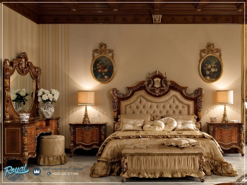 Set Kamar Tidur Mewah Ukiran Klasik MasterPiece Jepara Terbaru Royal