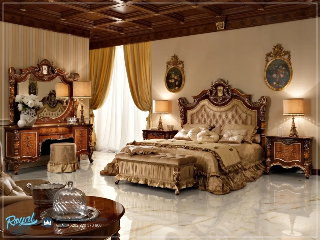 Set Kamar Tidur Mewah Ukiran Klasik MasterPiece Royal Jepara Terbaru