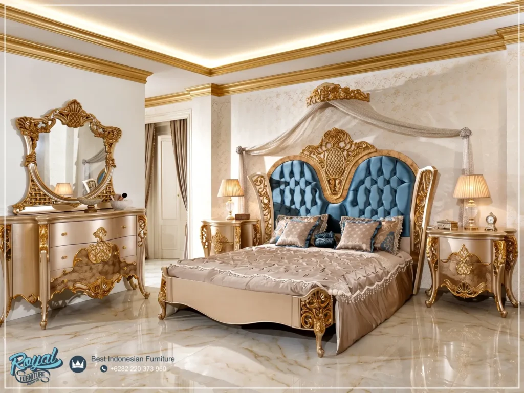 Set Tempat Tidur Mewah Klasik Gold Analiz Mebel Jepara Terbaru Royal Furniture