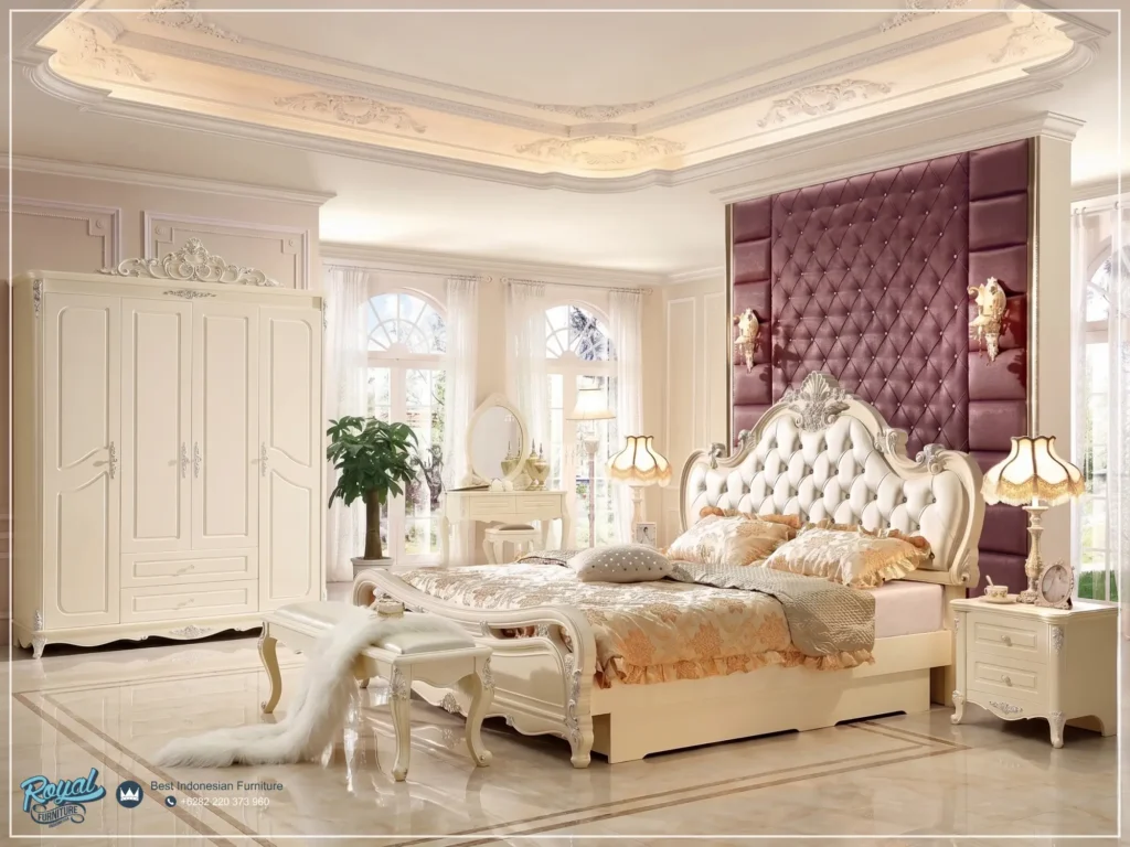 Bedromm Set Tempat Tidur Mewah Putih Duco Modern Model Terbaru Mebel Jepara